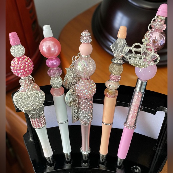 Sista Soul Kreations Other - Handmade Pink & Silver Bling Beaded Pen | Rhinestone Charm Pen